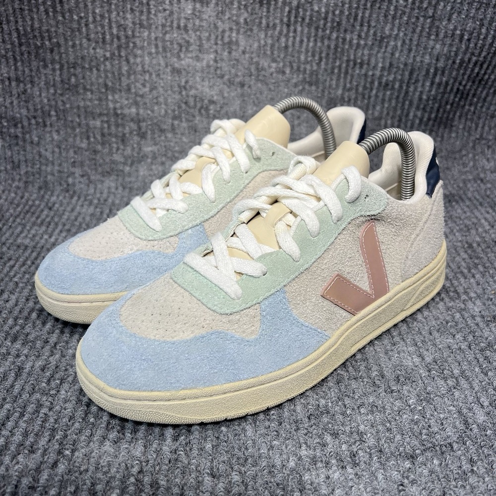 VEJA V-10 Multico Women's Size 8 Natural Babe Suede Multicolor Walking Shoes